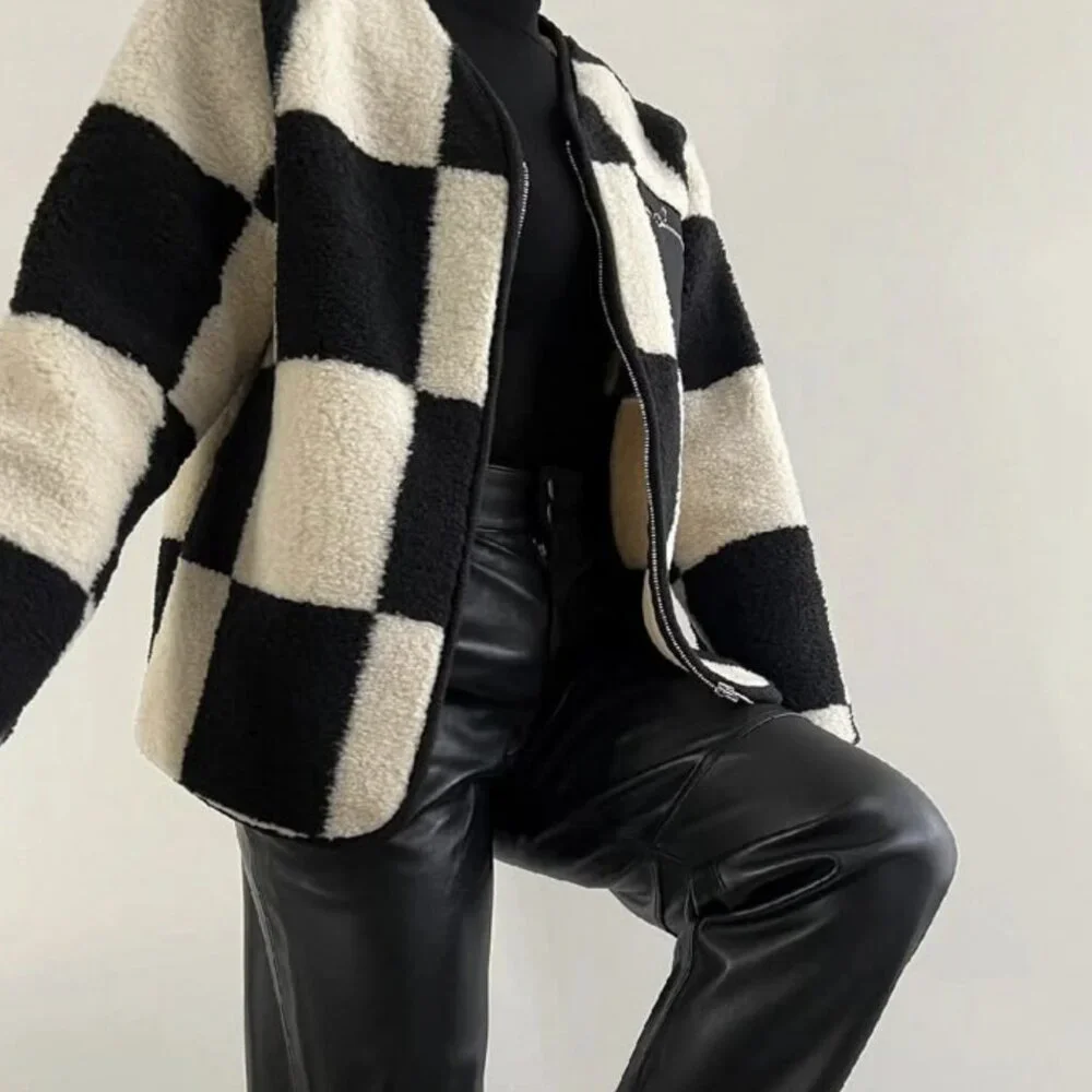 Storets Checkerboard Fleece Jacket - Picture 1 of 5